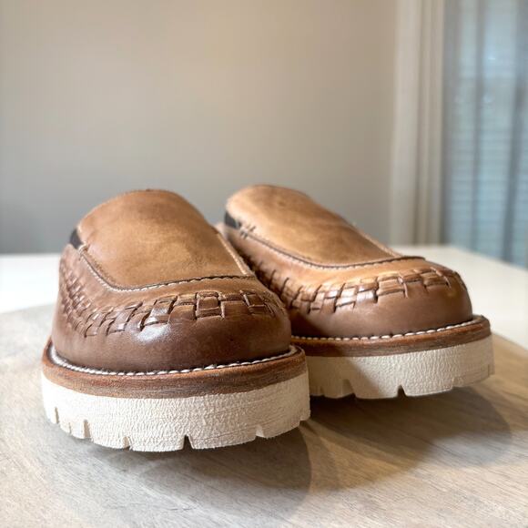 NEW Bed Stu Ona Tan Leather Mule Slip On Platform Clog Women's EU 37.5 US 7.5 - Picture 5 of 11